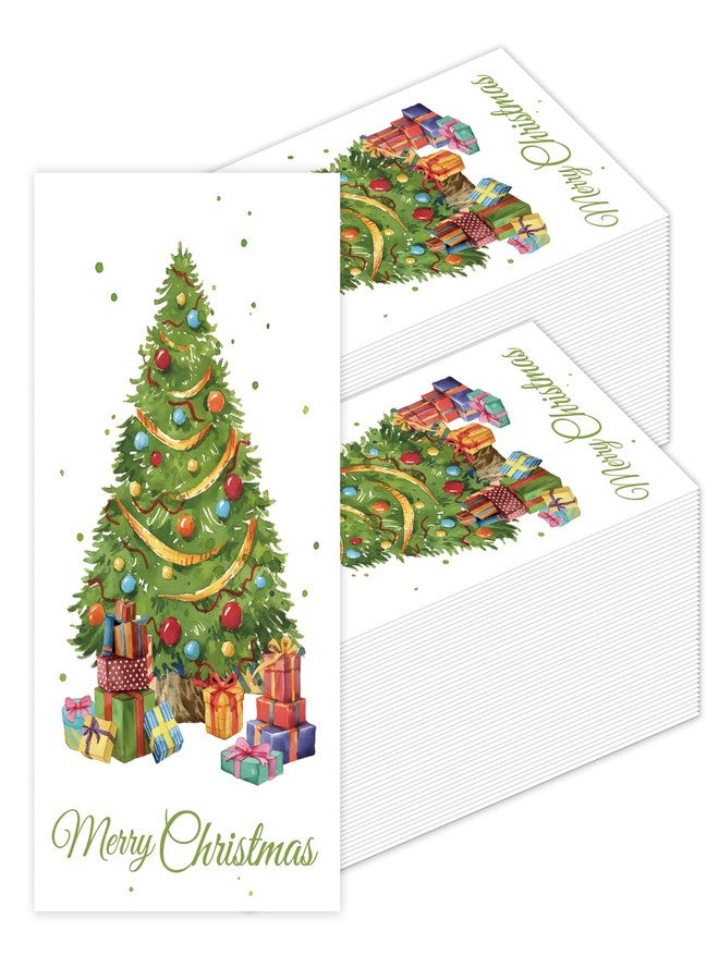 LDFDRT 100pcs Christmas Paper Napkins Disposable Dinner Size - Colorful Christmas Tree Decorative Napkins for Holiday Table Decor, 7.9x4.3 Inch Dinner Napkins for Party Supplies - Image 1